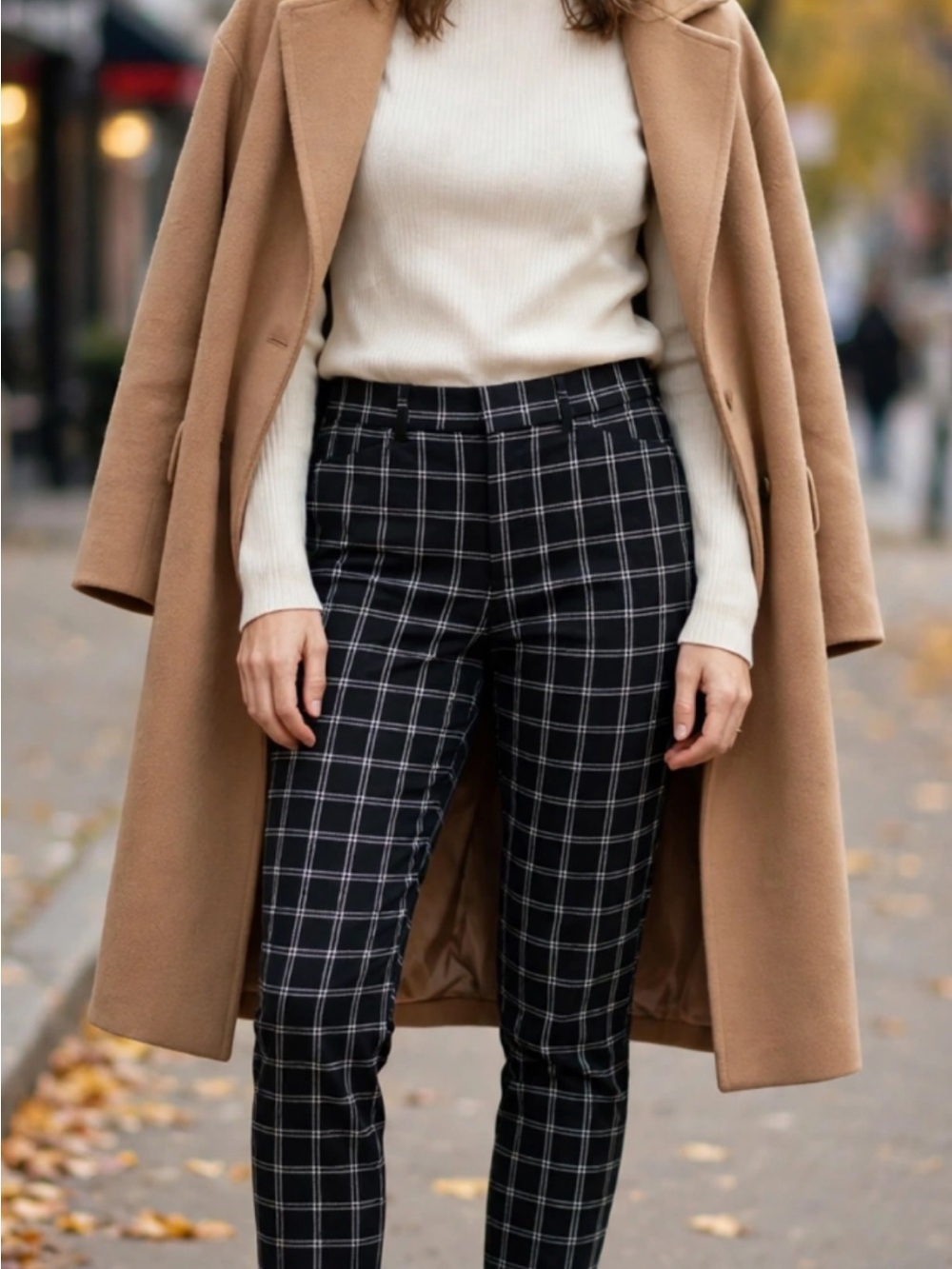 Black Windowpane Dress Pants